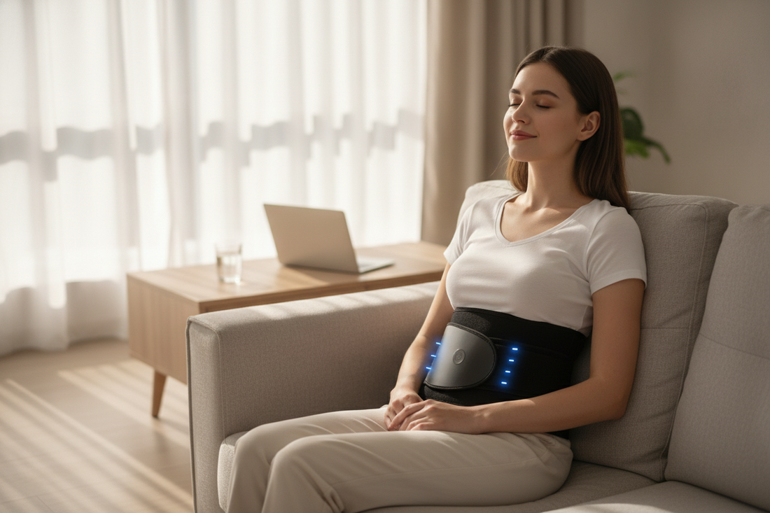 Unleash Core Comfort and Recovery with the Electric Abdominal Massager Belt Featuring Cutting-Edge LED Technology - SYVELYA LABS