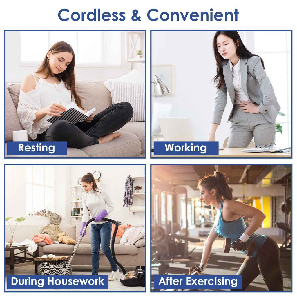 Lower Back Massager Heating Pad Cordless Heating Pad With Air Compression Vibration For Back Belly Waist Shoulder Pain Relief - SYVELYA LABS