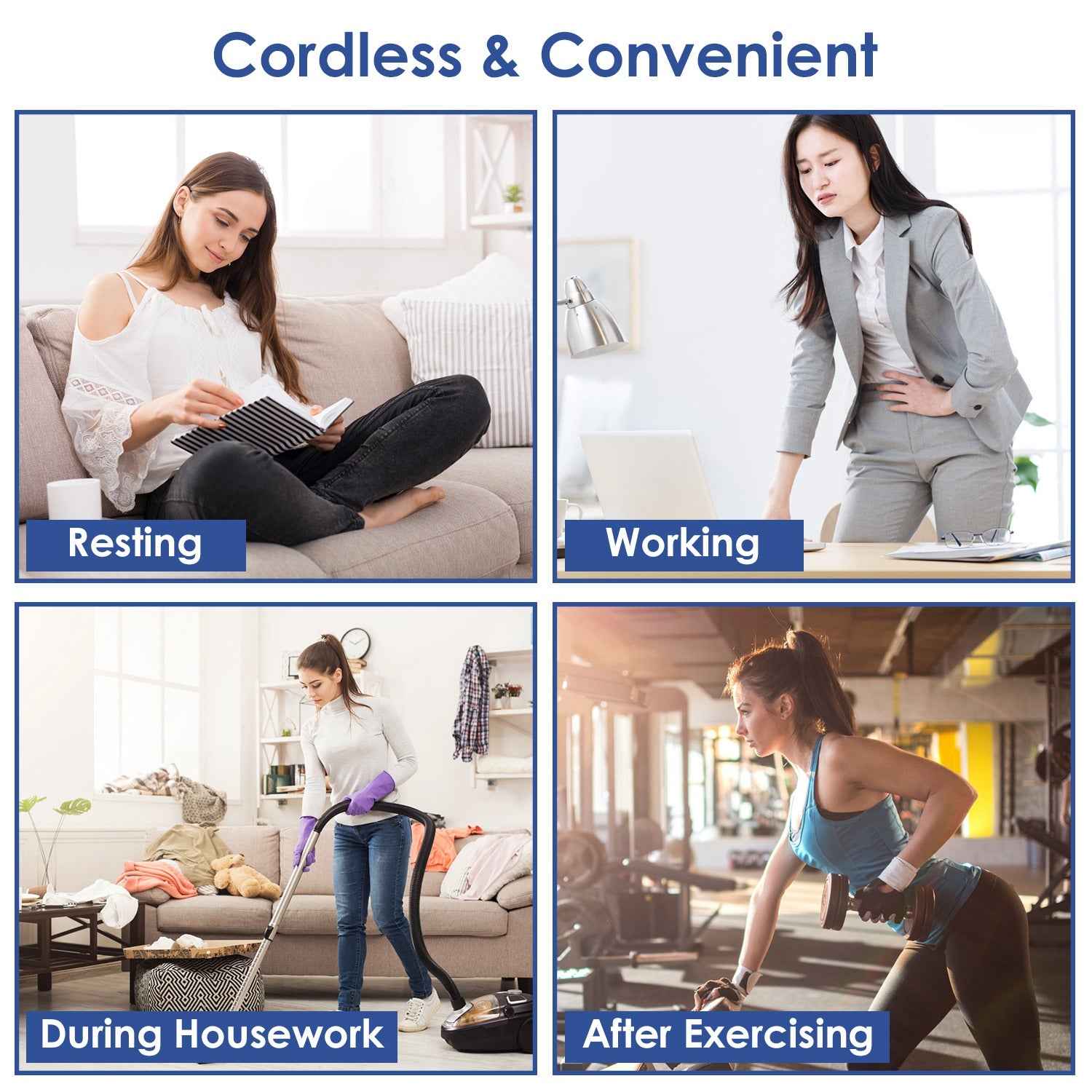 Lower Back Massager Heating Pad Cordless Heating Pad With Air Compression Vibration For Back Belly Waist Shoulder Pain Relief - SYVELYA LABS