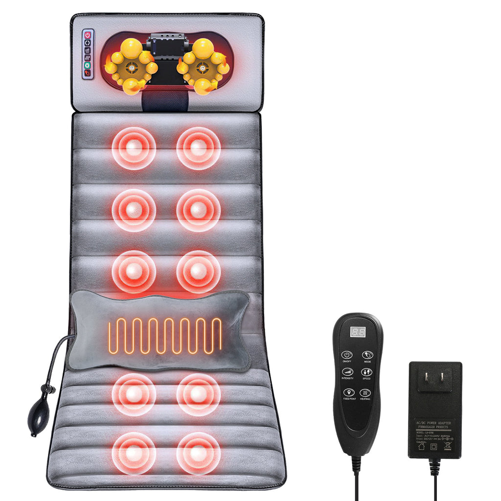 Full Body Electric Vibrating Heating Massage Mat with Neck Pillow