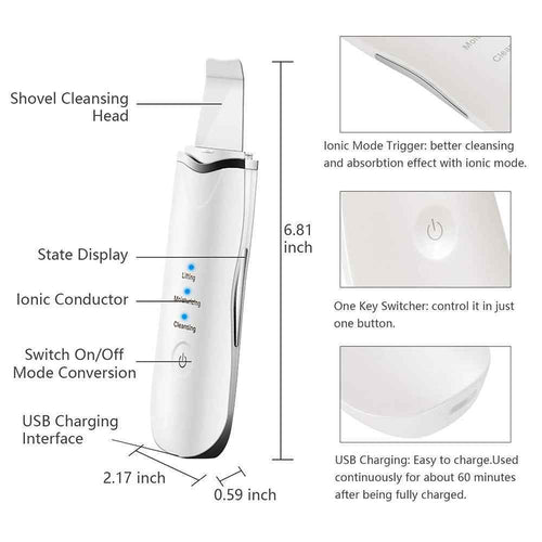 3 in 1 Deep Cleansing Ultrasonic Facial Spatula