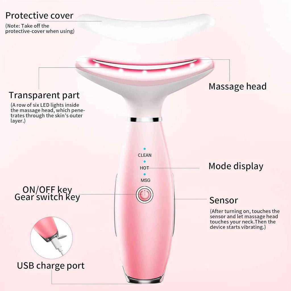 Skin Care Neck Face Massage Tool With Thermals, 3-in-1 Facial Massager - SYVELYA LABS