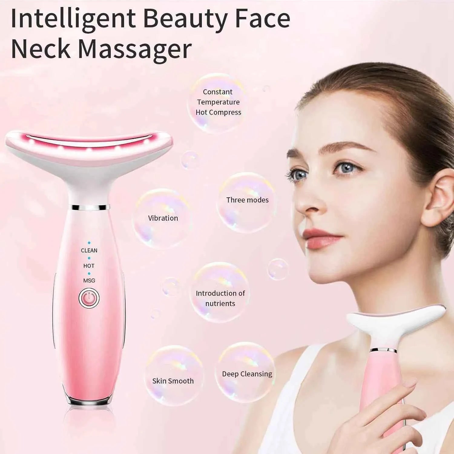 3 in 1 Neck and Face Ultrasonic Anti Wrinkles Massager