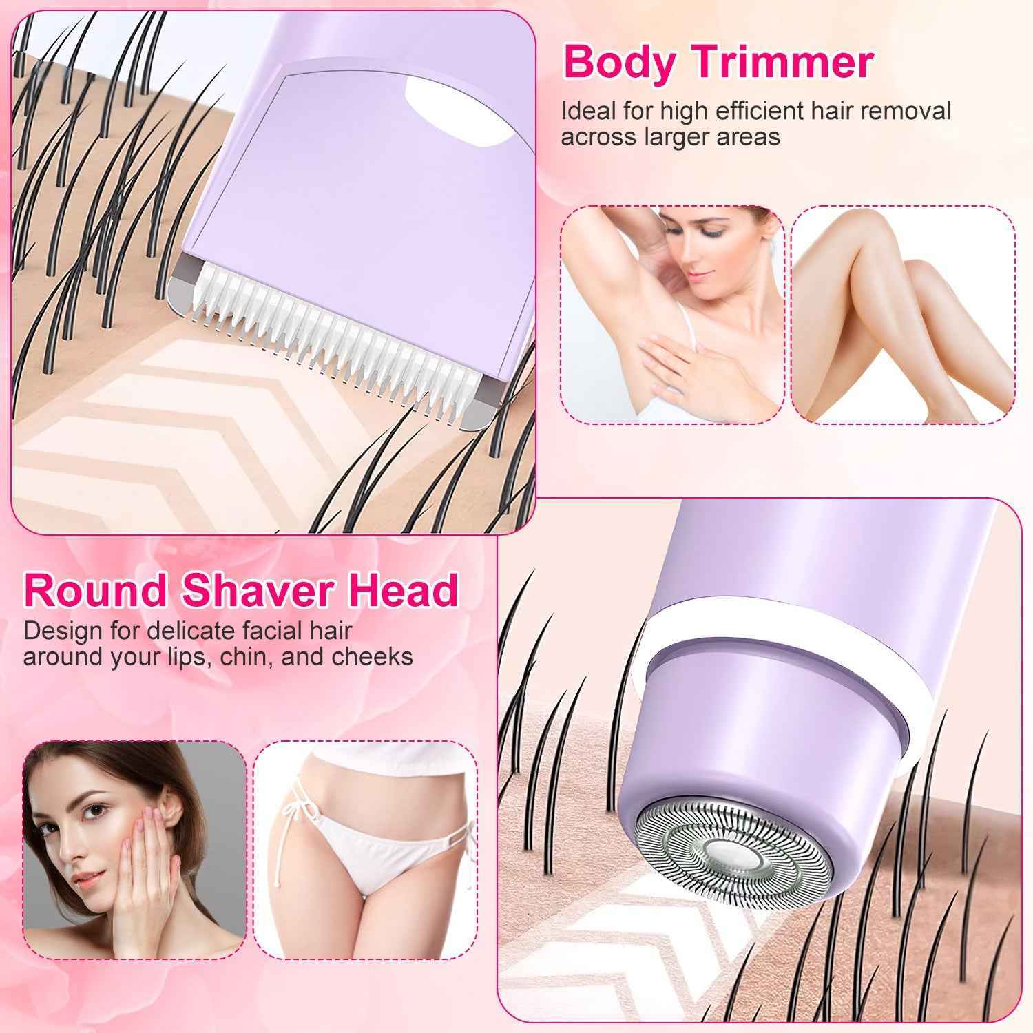 Rechargeable 2 In 1 Wireless Electric Dual Head Trimmer for Women