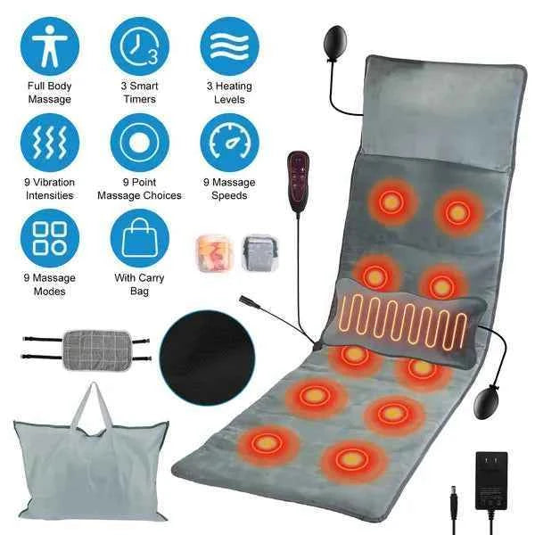 Full Body Electric Massage Mat with Heat and Vibrations