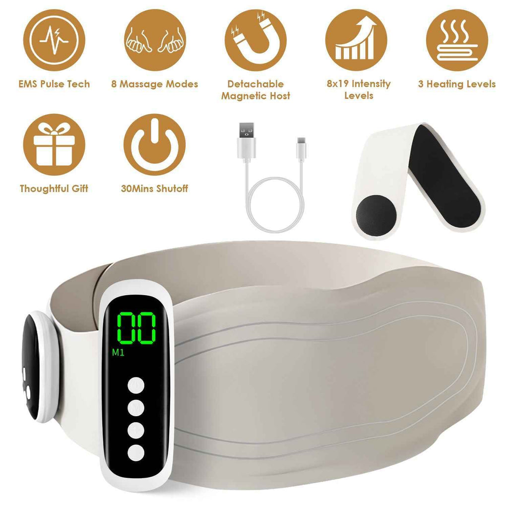 Cordless EMS Lower Back Massager with Heating Pads & Remote