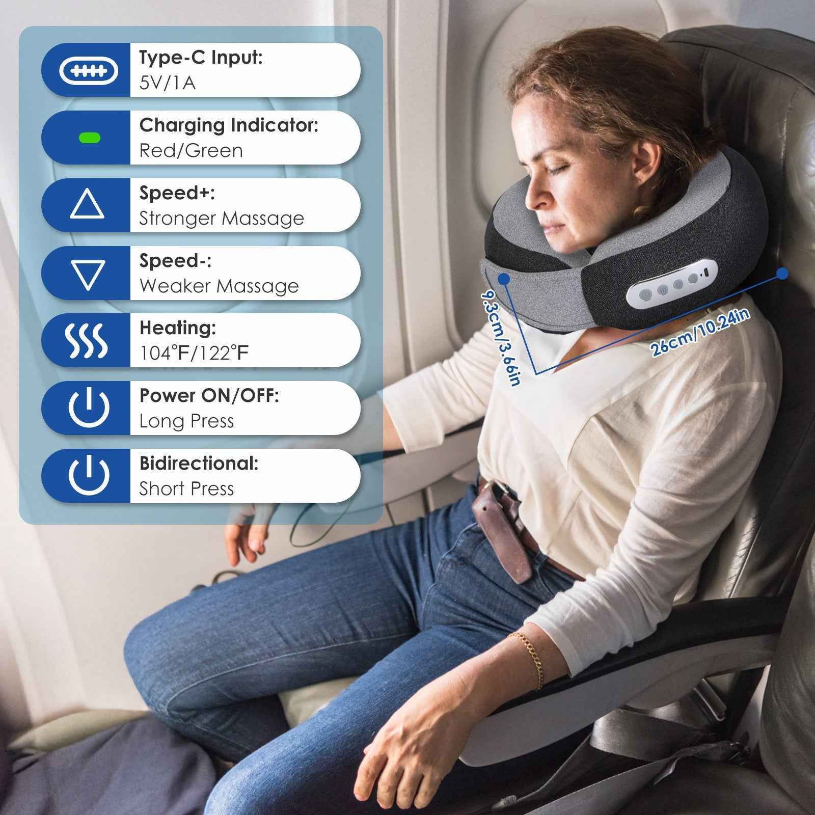2 In 1 Electric Shiatsu Heating Neck Massager pillow