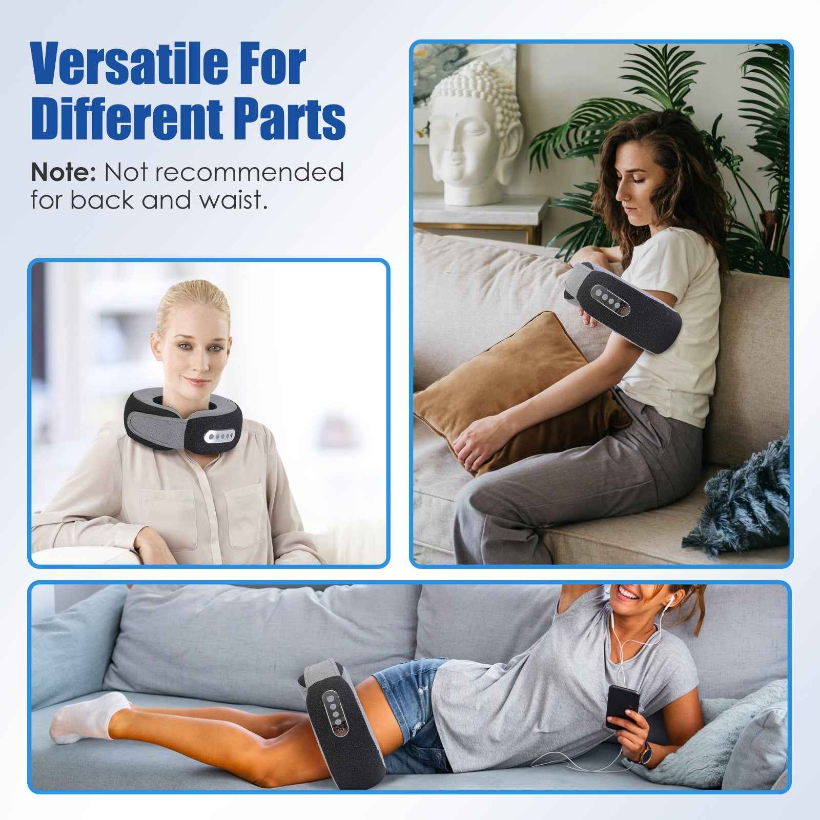 2 In 1 Neck Massager Pillow With Heat Electric Memory Foam Travel Pillow Shiatsu Neck Massager With 3 Speeds Timer For Home Office Travel - SYVELYA LABS