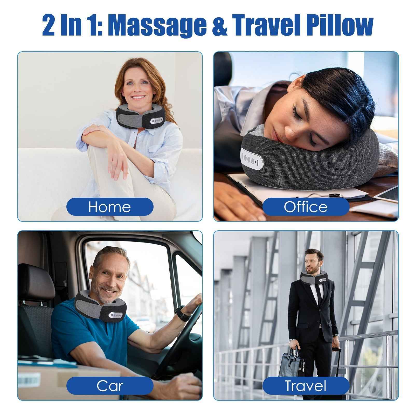 2 In 1 Electric Shiatsu Heating Neck Massager pillow