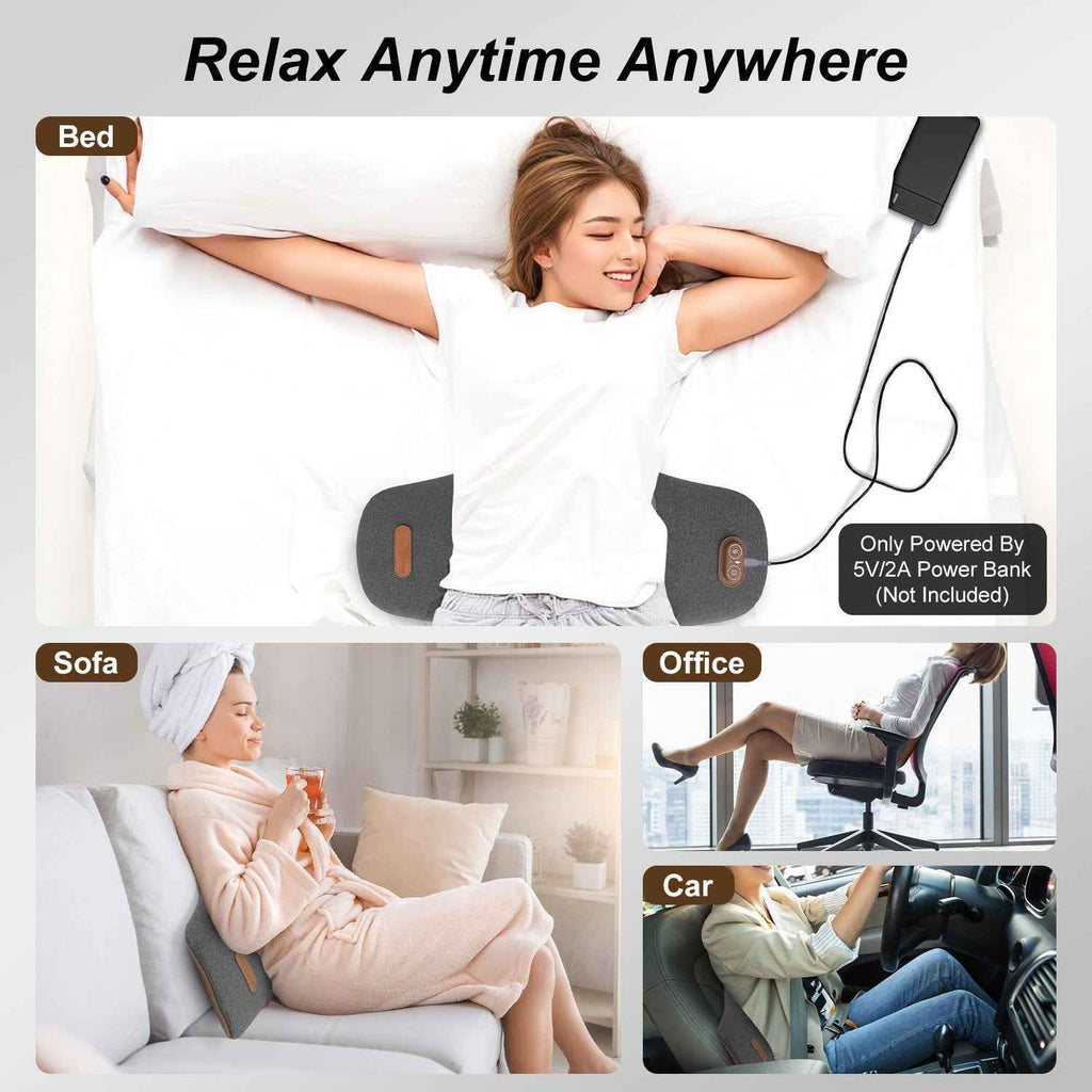 2 In 1 Electric Lumbar Massager Pillow with Heat & Vibration