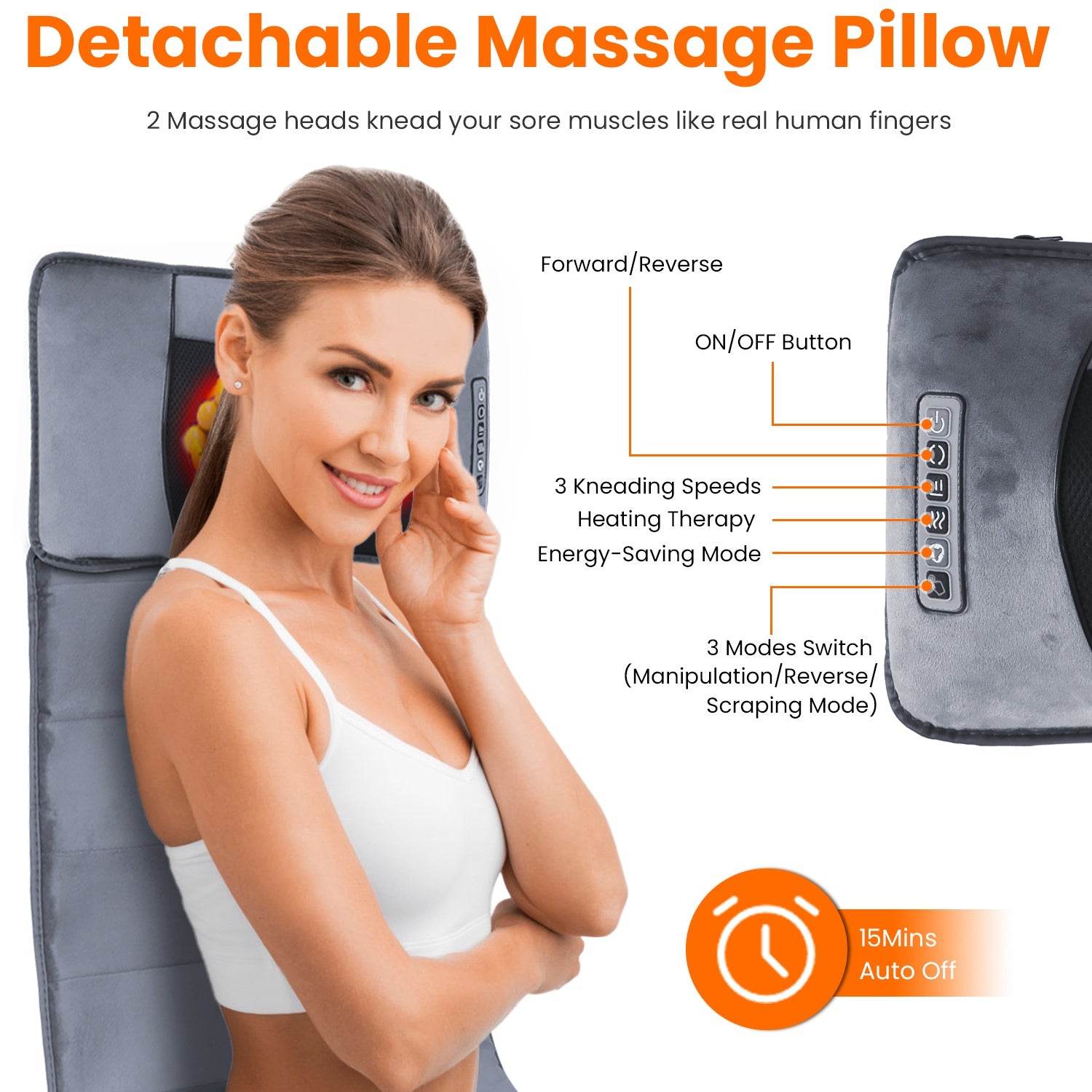 Full Body Electric Vibrating Heating Massage Mat with Neck Pillow
