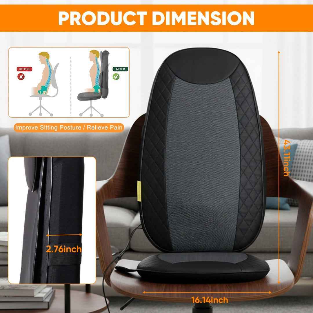 Vibrating Heating Pad Massage Chair with Remote