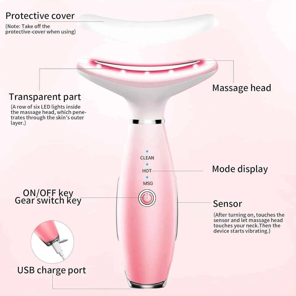 3 in 1 Neck and Face Ultrasonic Anti Wrinkles Massager
