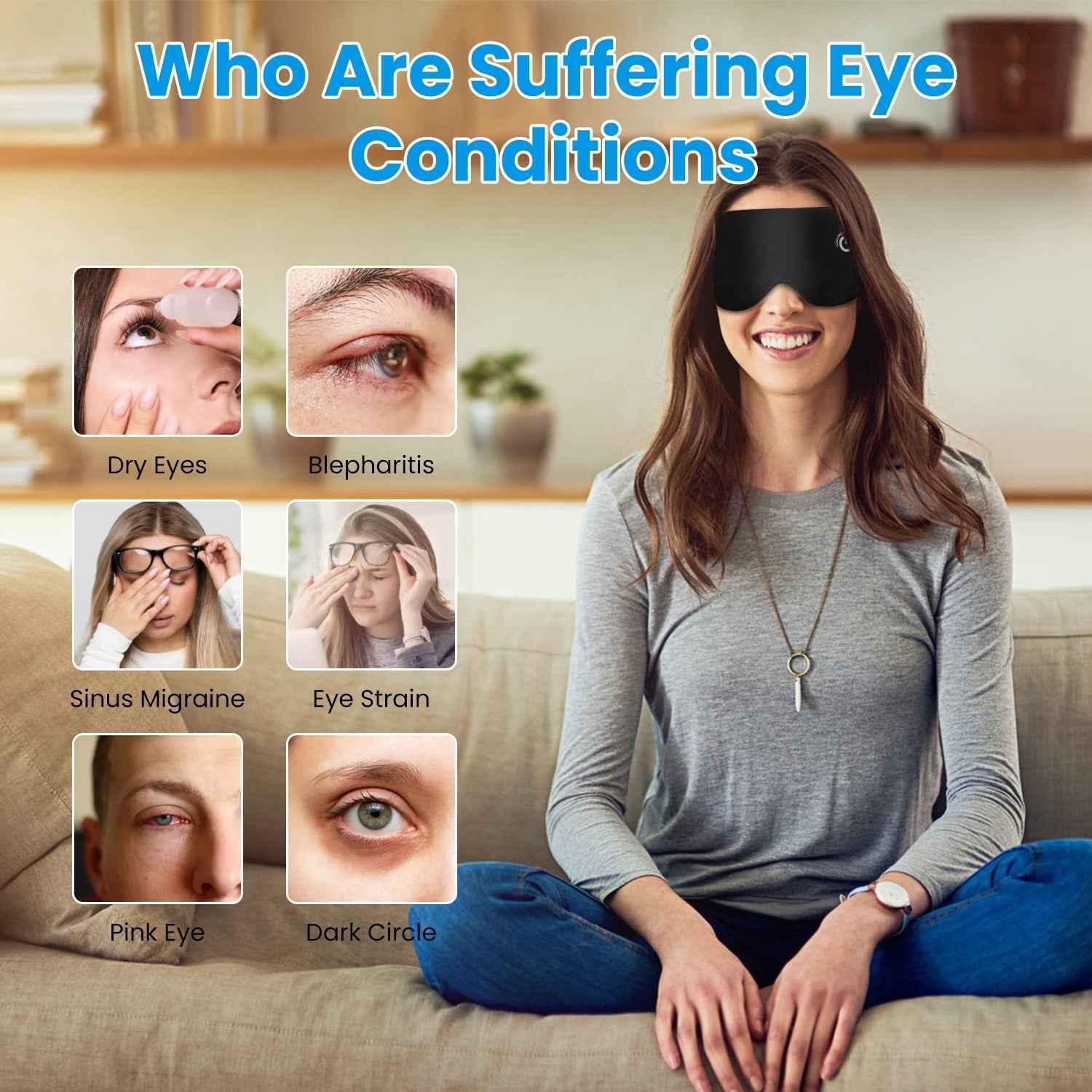 Cordless Rechargeable Silk Compress Heating Eye Mask