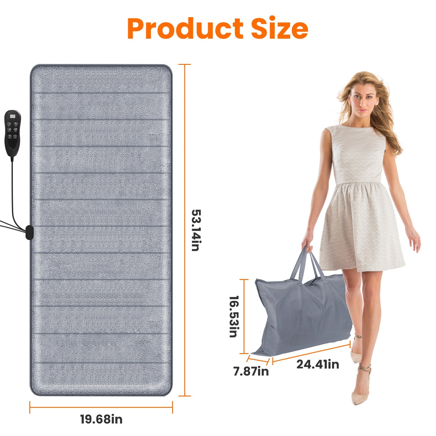Full Body Electric Vibrating Heating Massage Mat with Neck Pillow