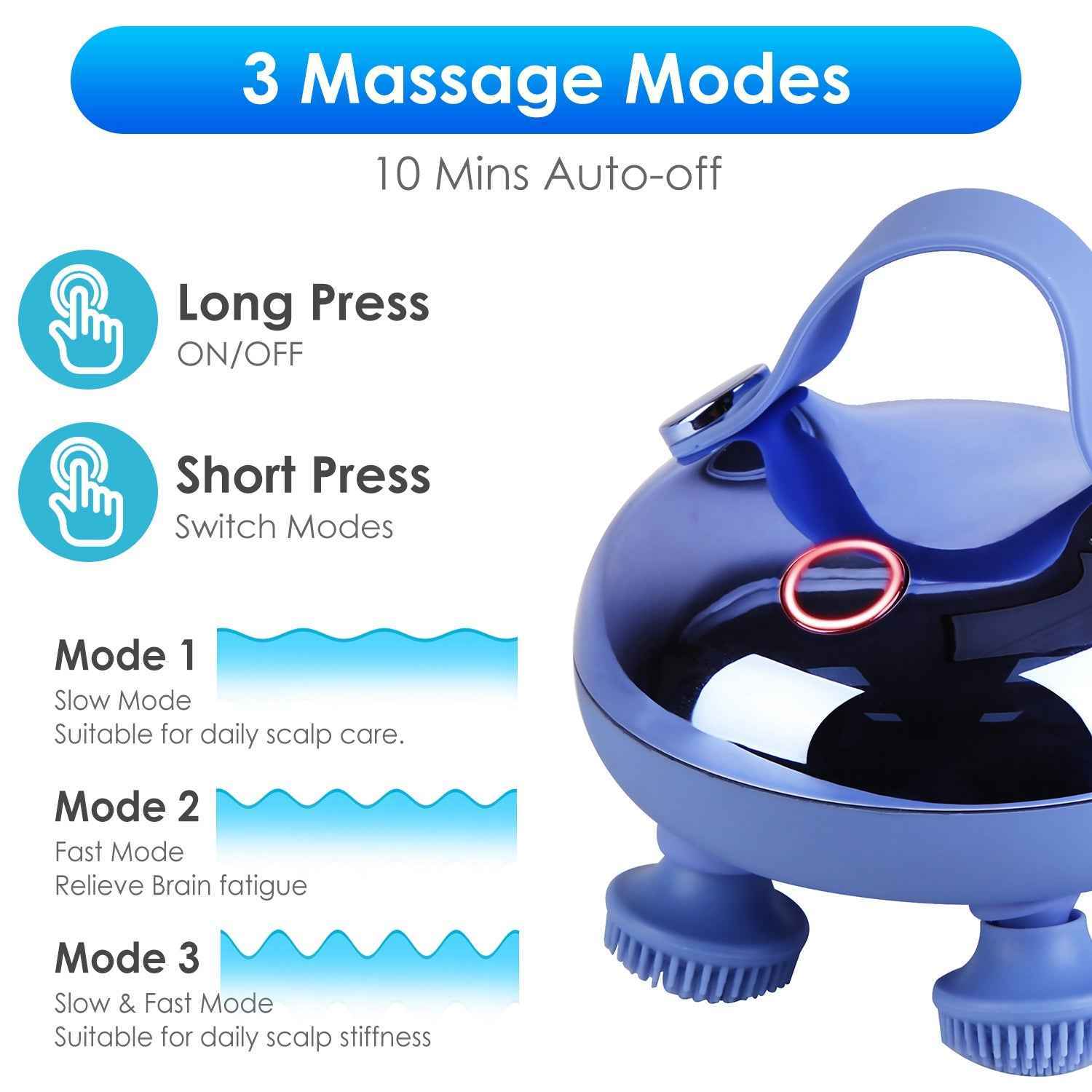 Electric Rechargeable Waterproof Scalp Massager