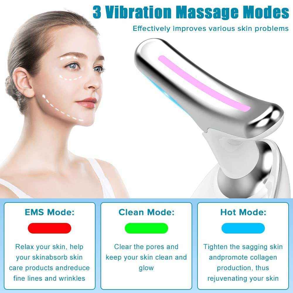 Black Ultrasonic Face and Neck Sculpting Massager