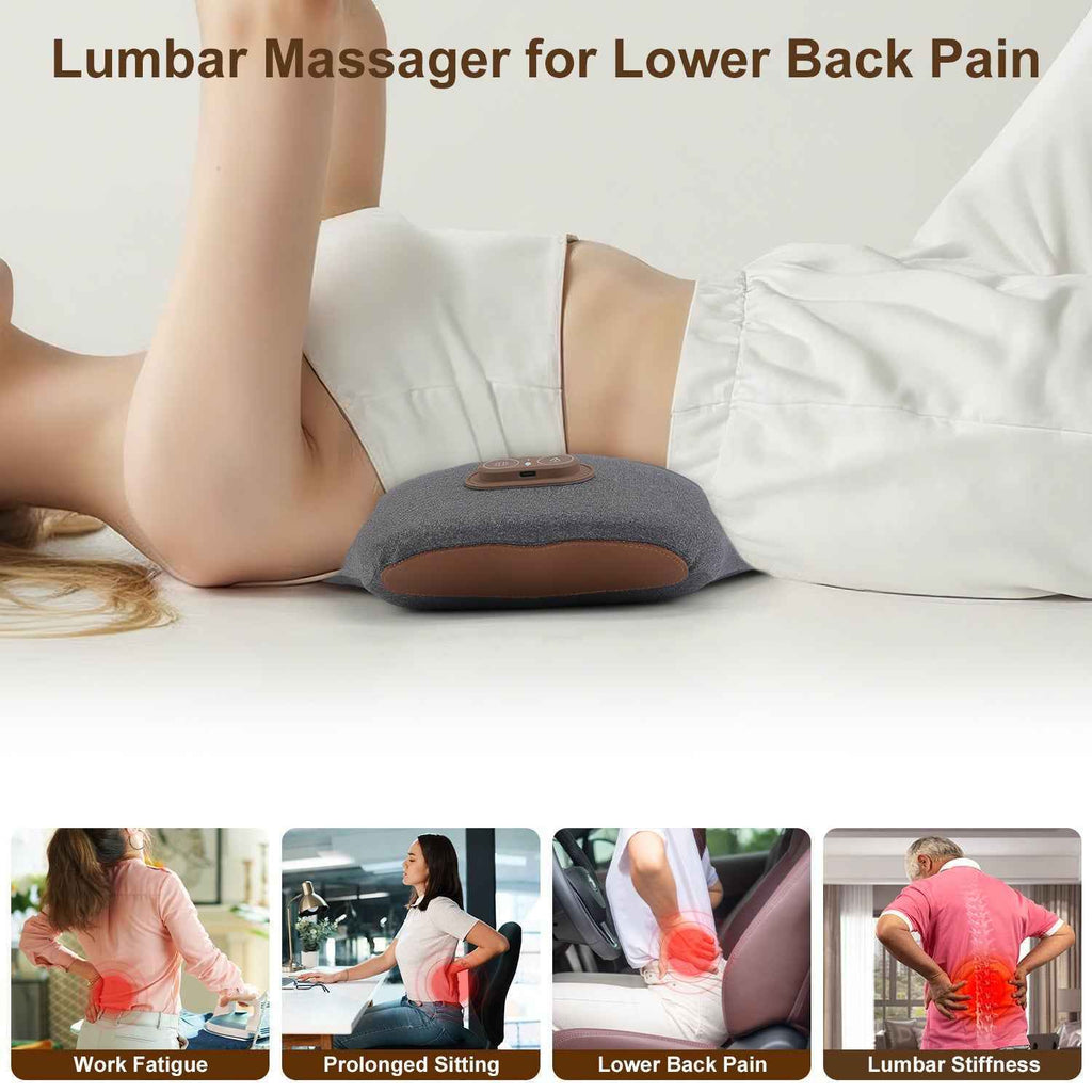 2 In 1 Electric Lumbar Massager Pillow with Heat & Vibration