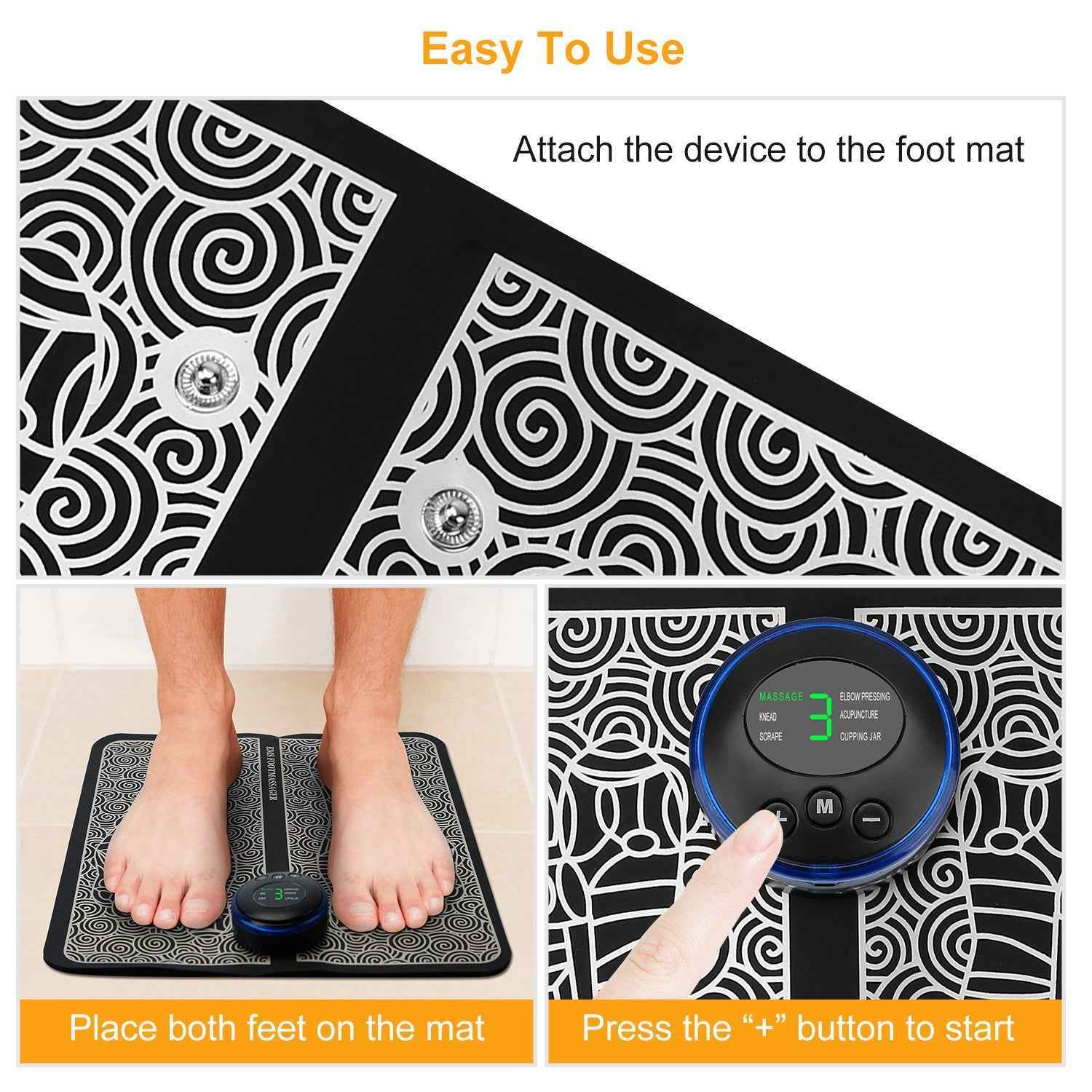Rechargeable Electric EMS Stimulation Foot Massage Pad