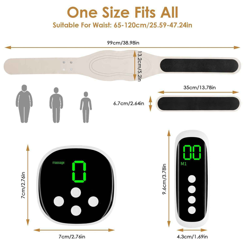 Cordless EMS Lower Back Massager with Heating Pads & Remote