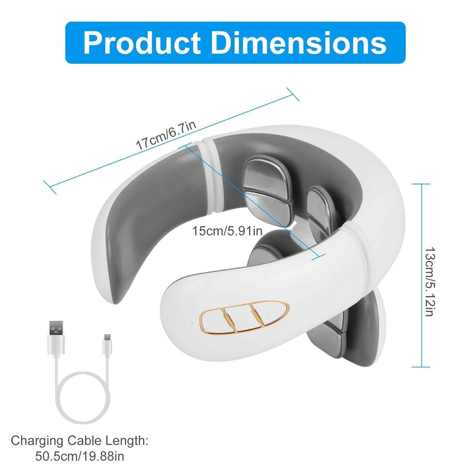1 Set EMS Neck Massager With Heat Cordless Cervical Neck Massager EMS Neck Massager With 6 Modes 15 Intensity Levels Remote Control - SYVELYA LABS