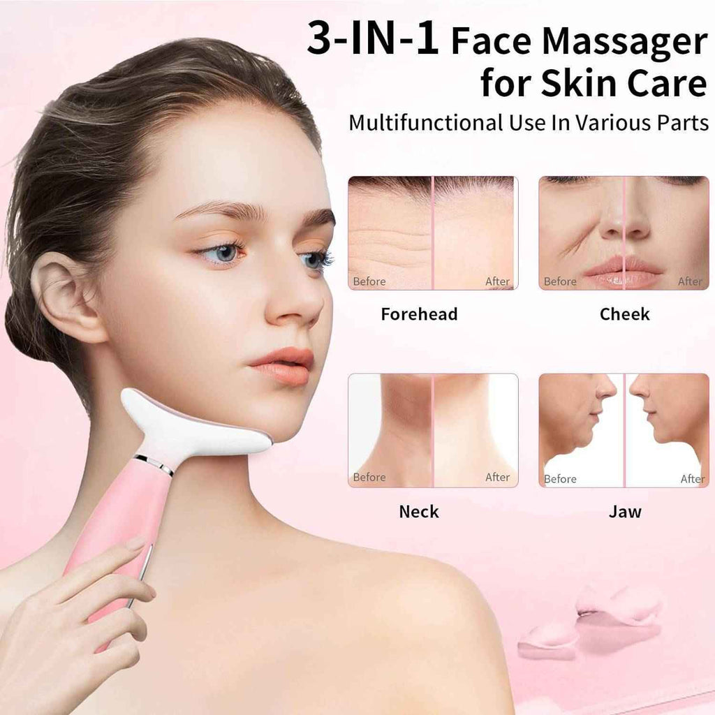 3 in 1 LED Ultrasonic Face and Neck Thermal Massager