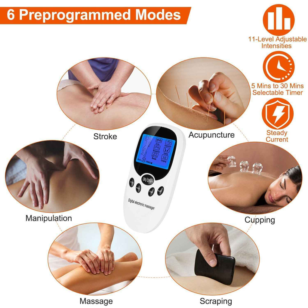 Electric Dual Channels Muscle Stimulator Pads - 8 Electrode Pads