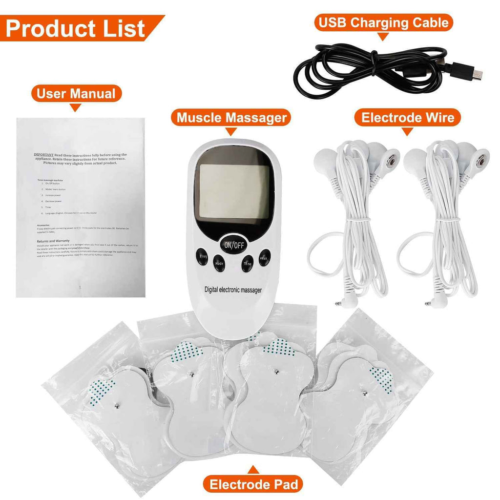 Electric Dual Channels Muscle Stimulator Pads - 8 Electrode Pads