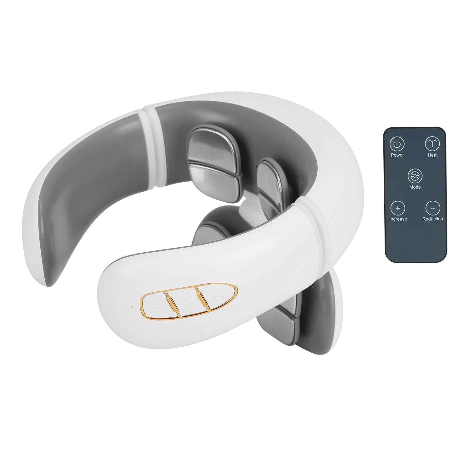 1 Set EMS Neck Massager With Heat Cordless Cervical Neck Massager EMS Neck Massager With 6 Modes 15 Intensity Levels Remote Control - SYVELYA LABS