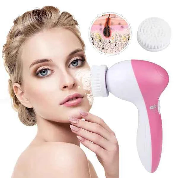 Electronic Spinning Facial Deep Cleansing Brush with 5 Brush Heads
