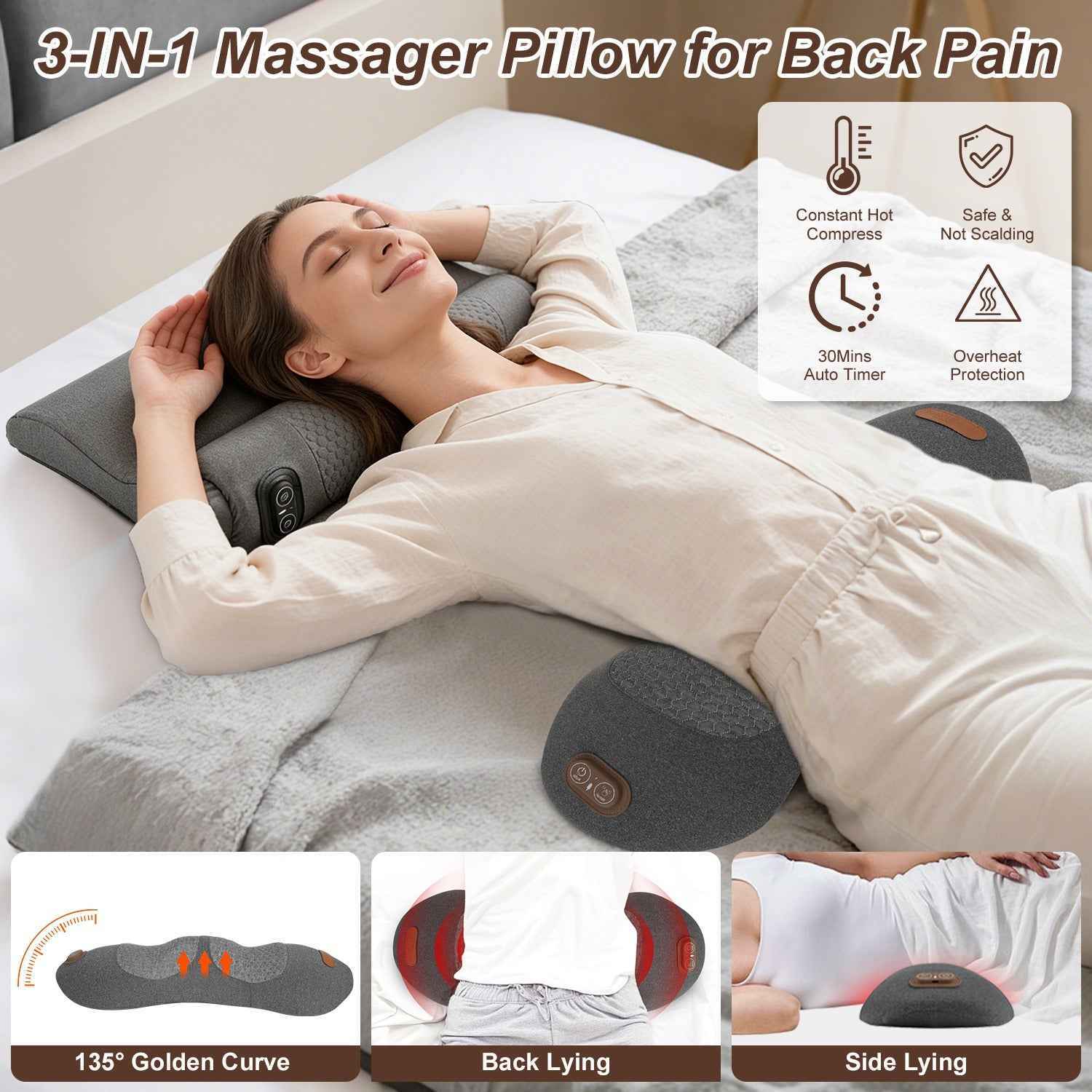 3 In 1 Electric Heating Lumbar Massager