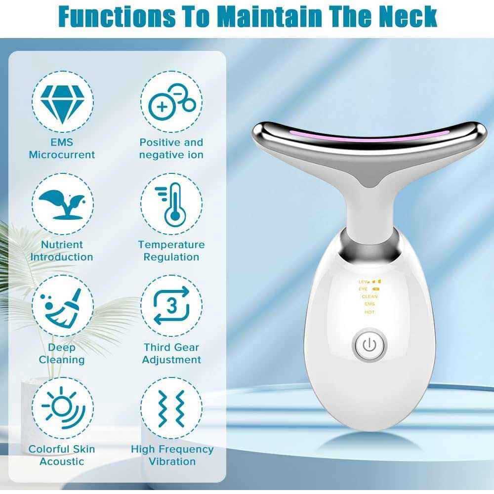 Black Ultrasonic Face and Neck Sculpting Massager