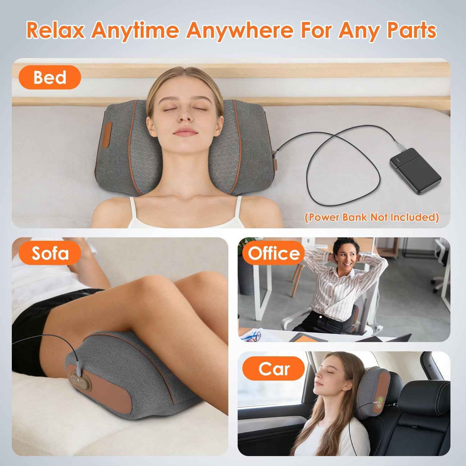 3 in 1 Vibrating and Heating Ergonomic Neck Massager Pillow