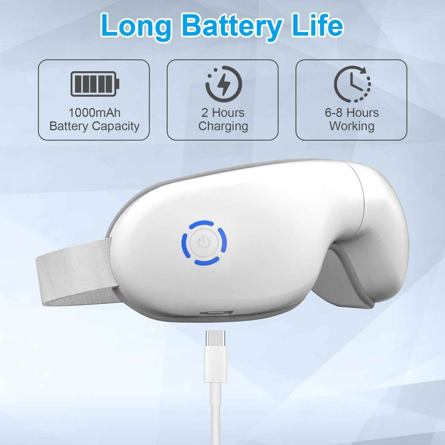1Pc Eye Massager With Heat Music Air Pressure Vibration Massage Rechargeable For Men Women Elders Wireless Eye Mask - SYVELYA LABS