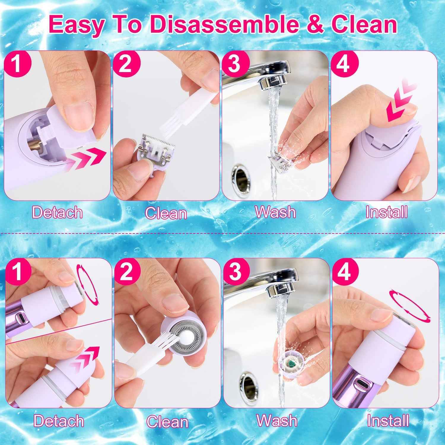 Rechargeable 2 In 1 Wireless Electric Dual Head Trimmer for Women