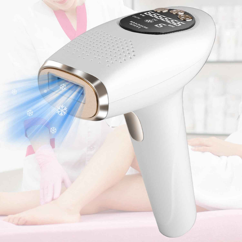 3 In 1 Ice Cooling Laser Hair Removal Painless Permanent At-Home IPL Hair Removal With 999,999 Flashes 9 Energy Levels 2 Modes For Armpits Legs Arms Bikini Line - SYVELYA LABS