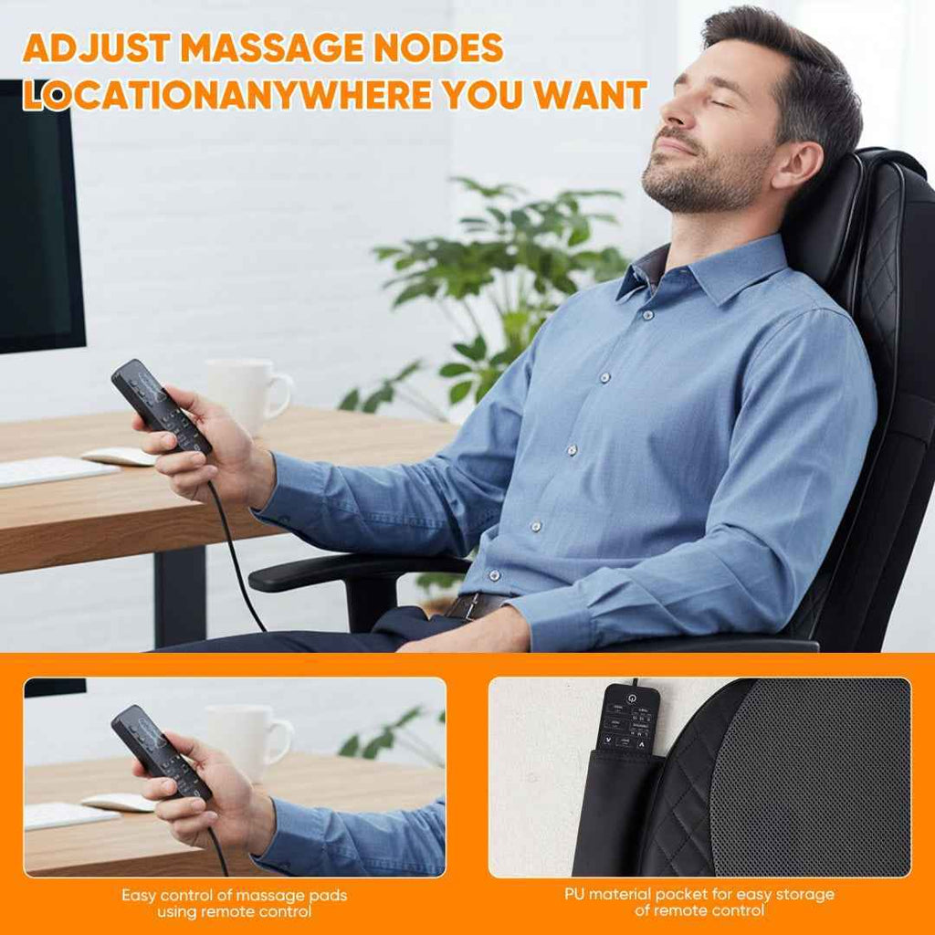Vibrating Heating Pad Massage Chair with Remote