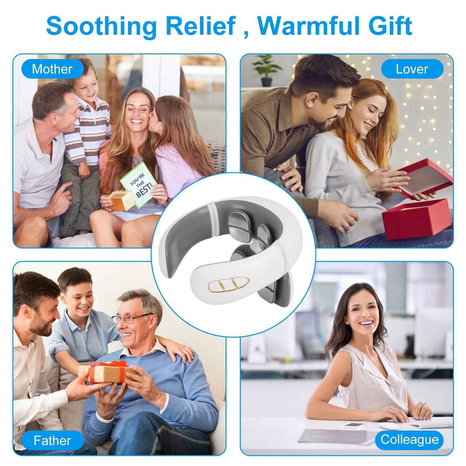 Cordless EMS Heating Cervical Neck Massager with Remote Control