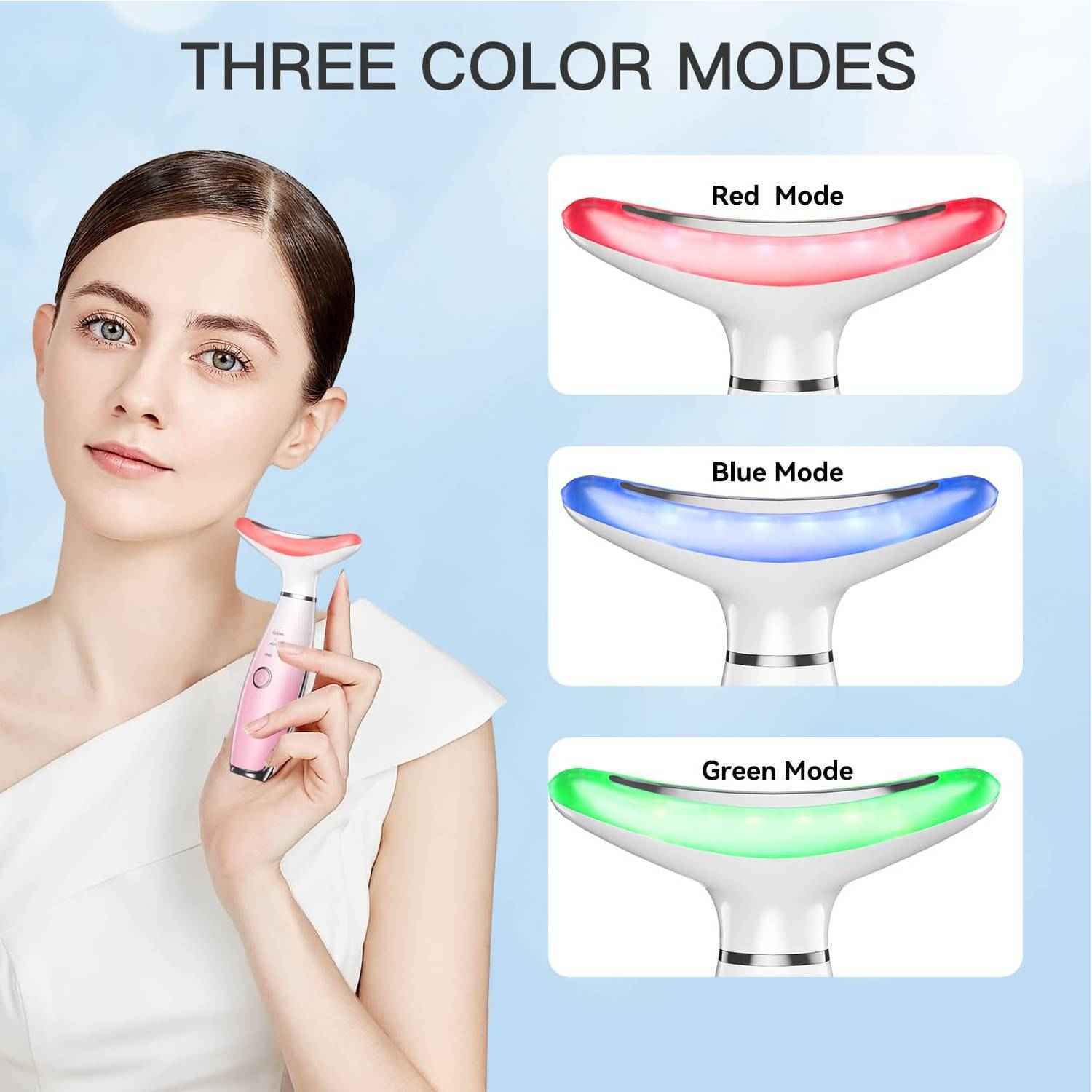 3 in 1 LED Ultrasonic Face and Neck Thermal Massager