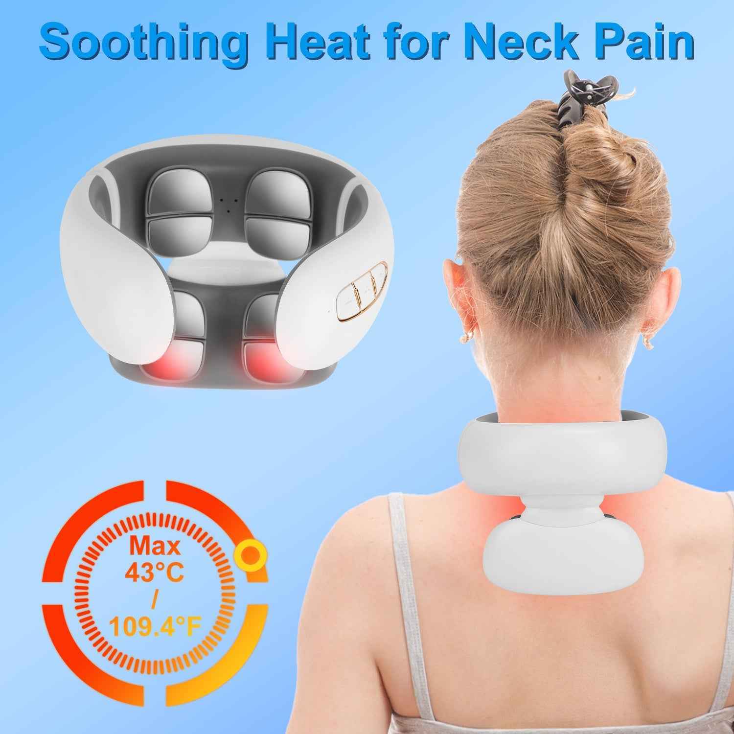 Cordless EMS Heating Cervical Neck Massager with Remote Control