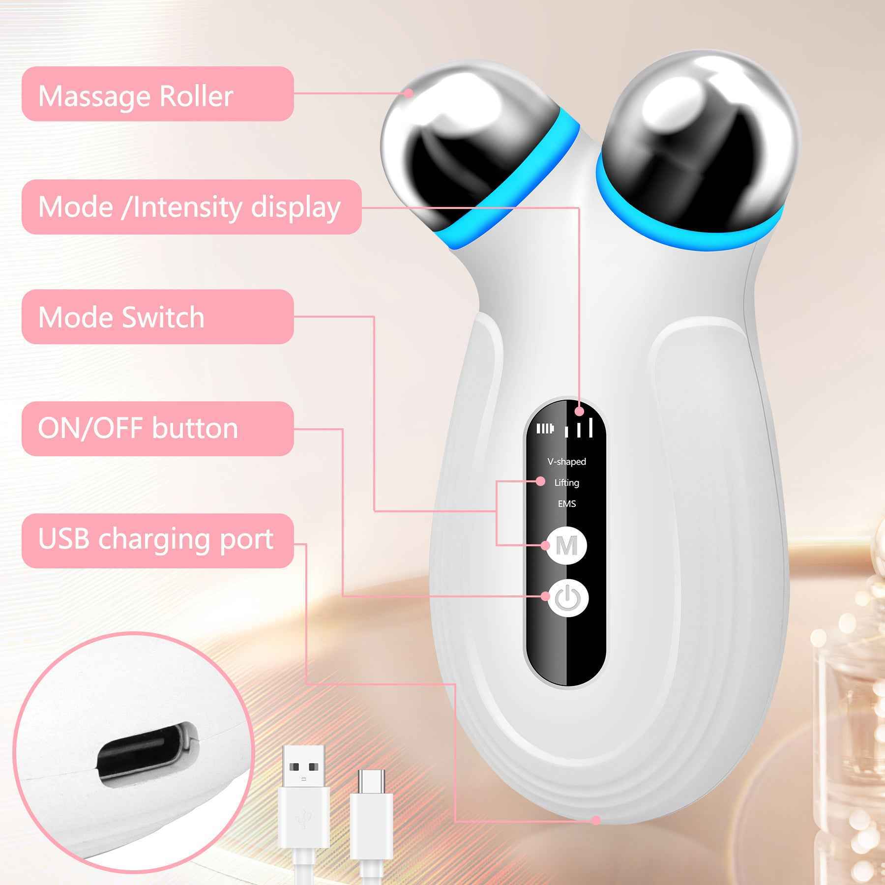 Anti-Aging and Wrinkles Facial Massager Device