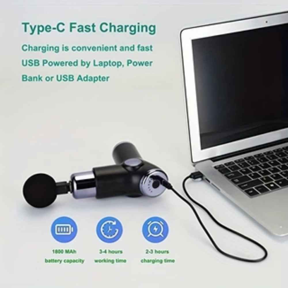 Type-C Fast Charging Portable Deep Tissue Massage Gun