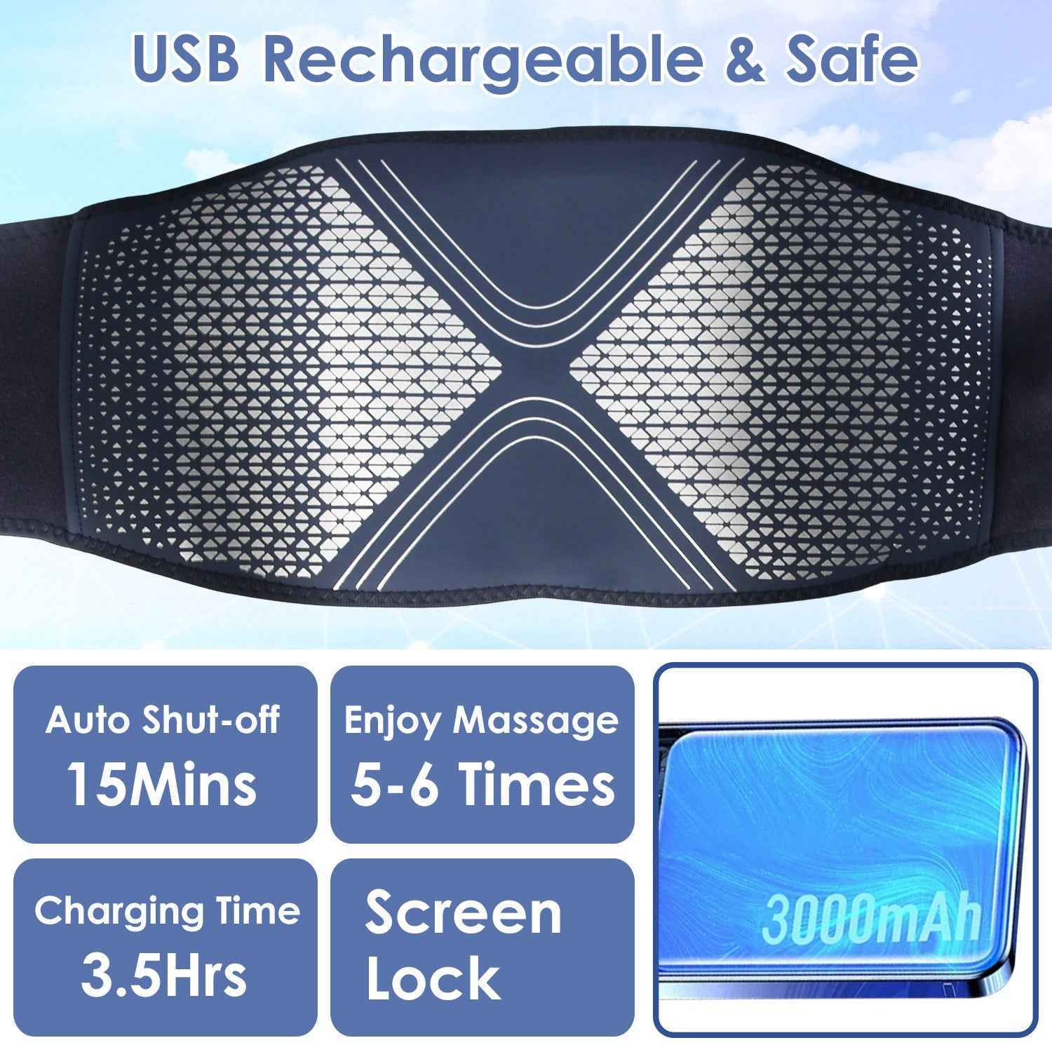 Wireless Air Compression Vibration Heating Lombar Massager