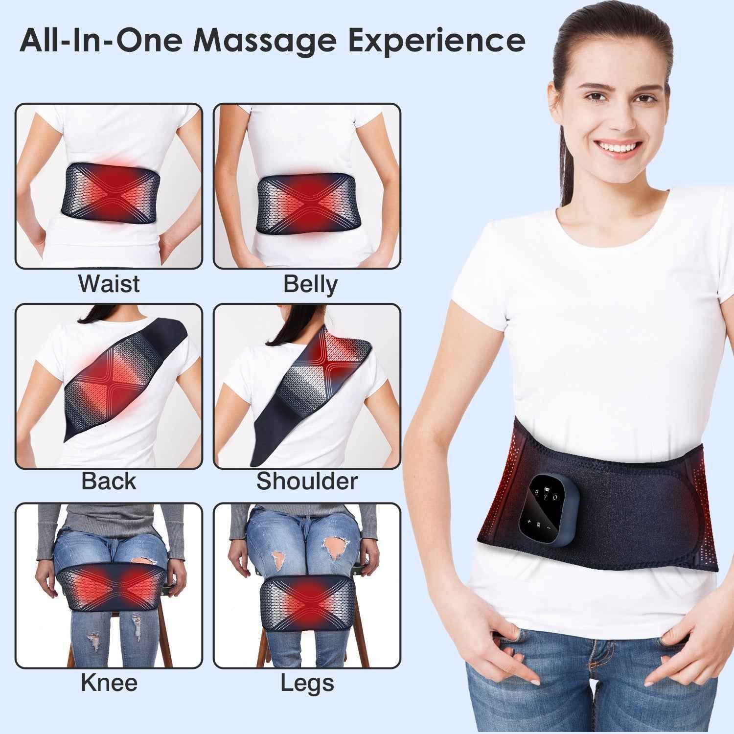 Wireless Air Compression Vibration Heating Lombar Massager