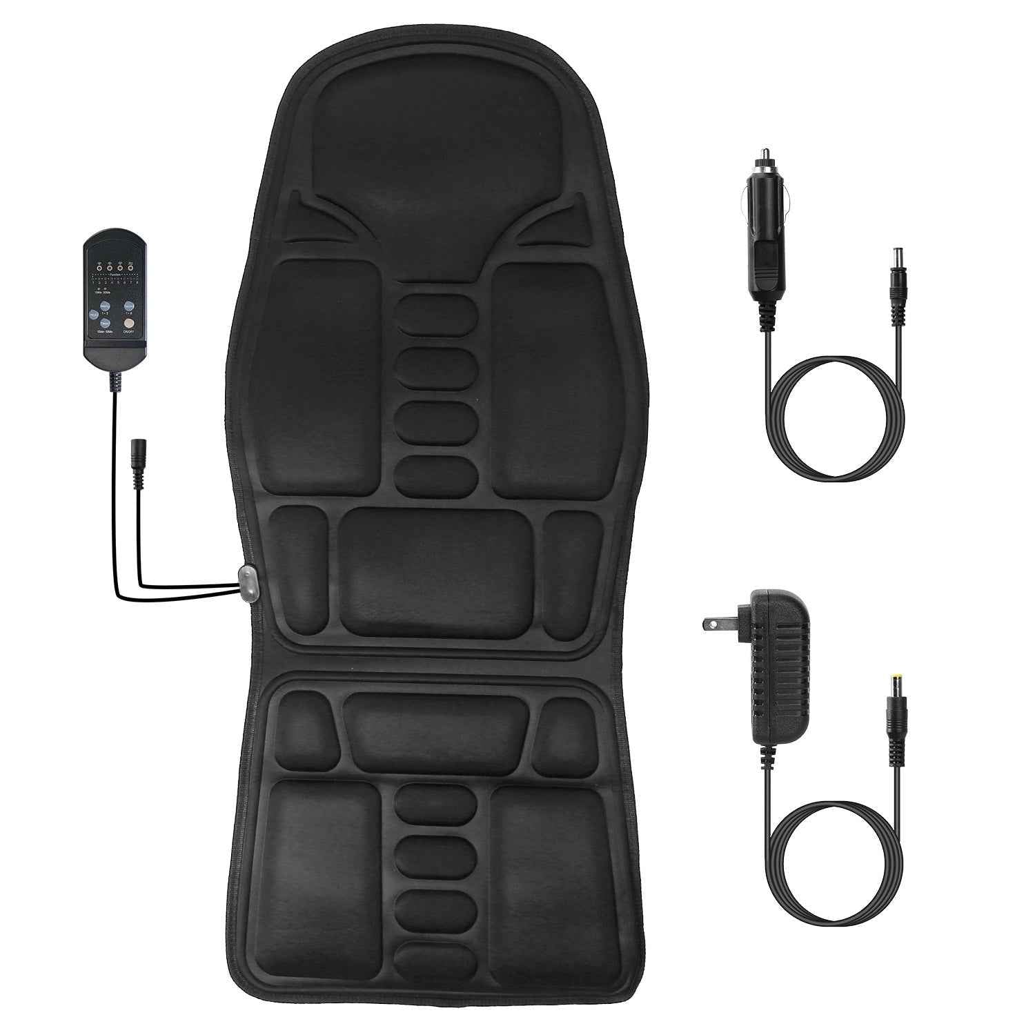 Back Massager Cushion Electric Massage Car Seat Cushion Chair Pad W Heating Function 8 Vibration Modes 3 Intensity Levels - SYVELYA LABS