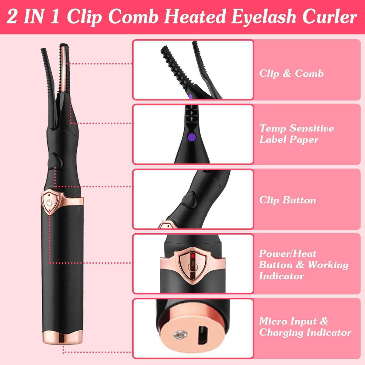 2 In 1 Electric Heating Eyelash Curler