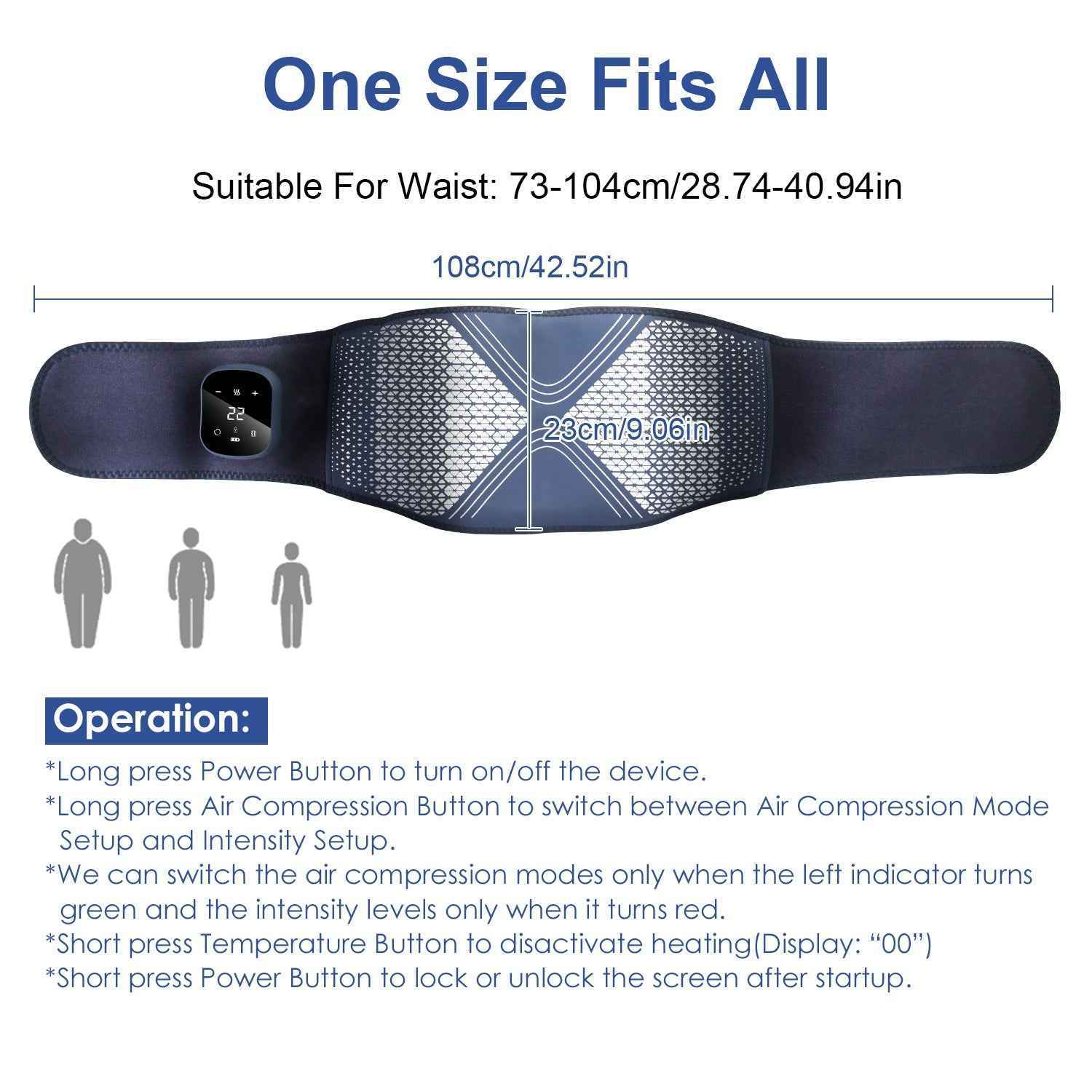 Wireless Air Compression Vibration Heating Lombar Massager