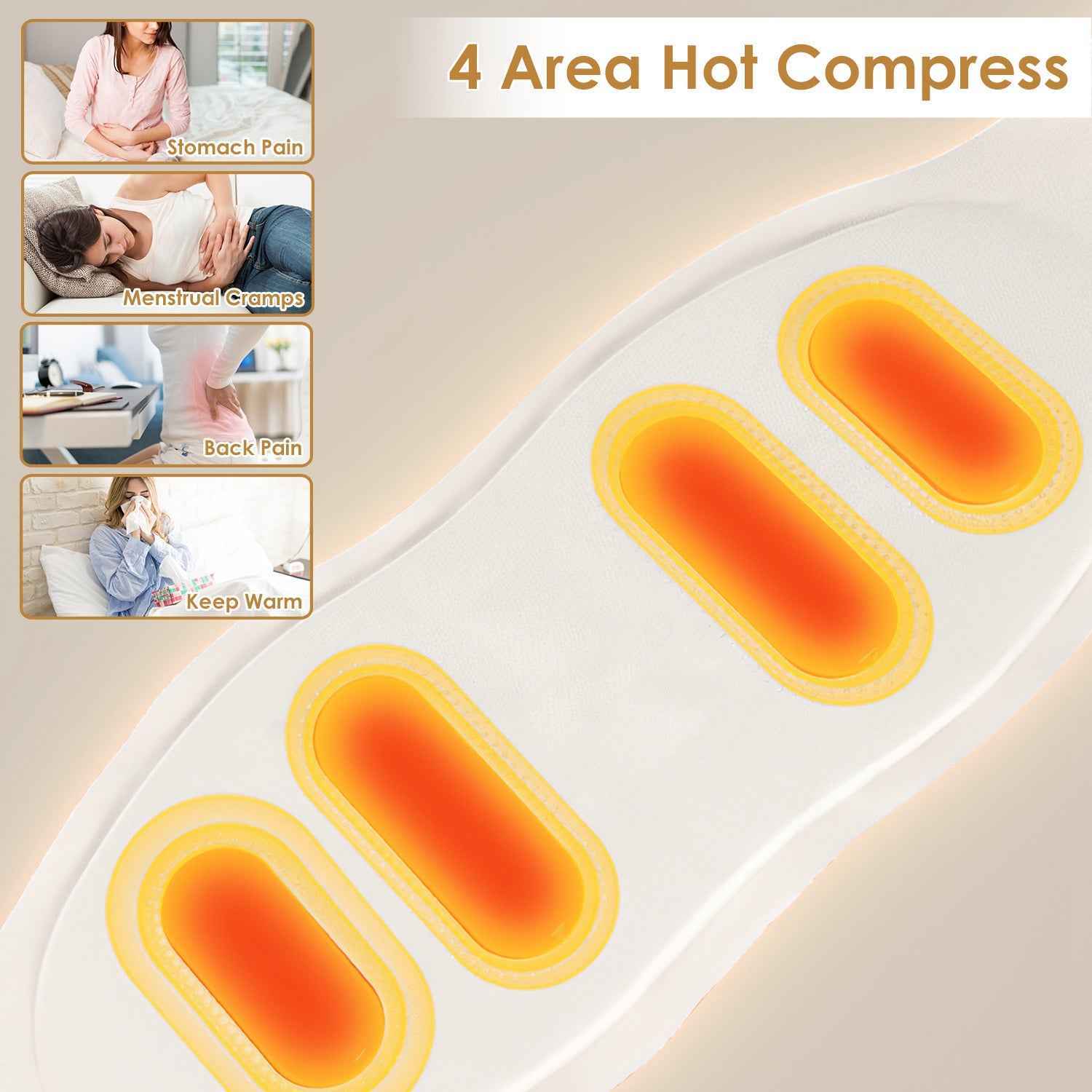Cordless EMS Lower Back Massager with Heating Pads & Remote