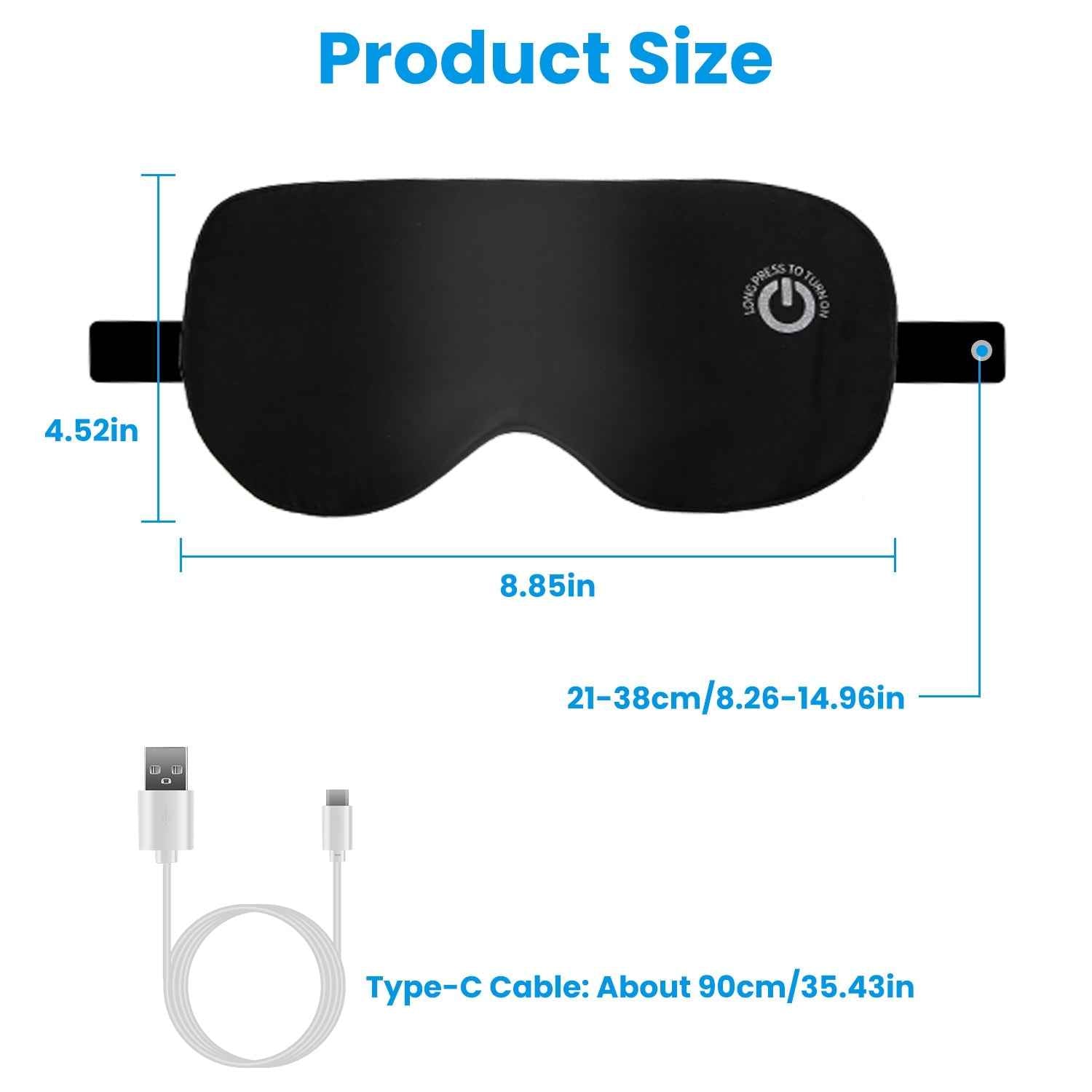 Cordless Heated Eye Mask Silk Sleep Eye Compress Mask For Dry Eyes Washable Type-C Electric Eye Heating Pad With 3 Temperature 20Mins Auto Off For Relax Eye Strain Improve Sleep - SYVELYA LABS