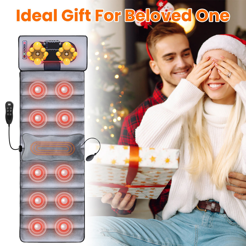 Full Body Electric Vibrating Heating Massage Mat with Neck Pillow